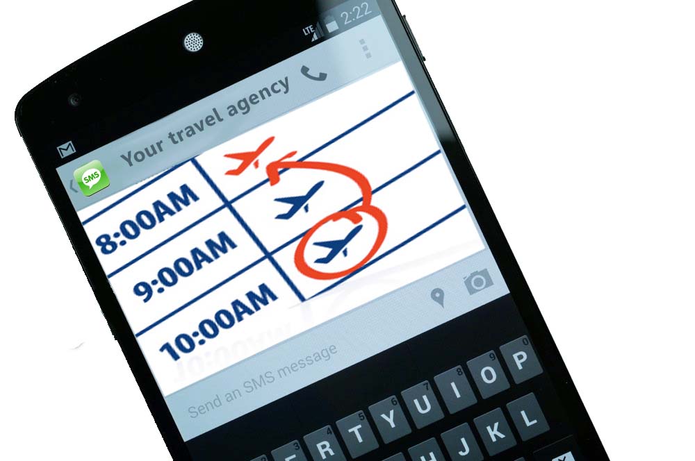 עדכון ואישר שינויים בטיסות באמצעות מסרונים (SMS)